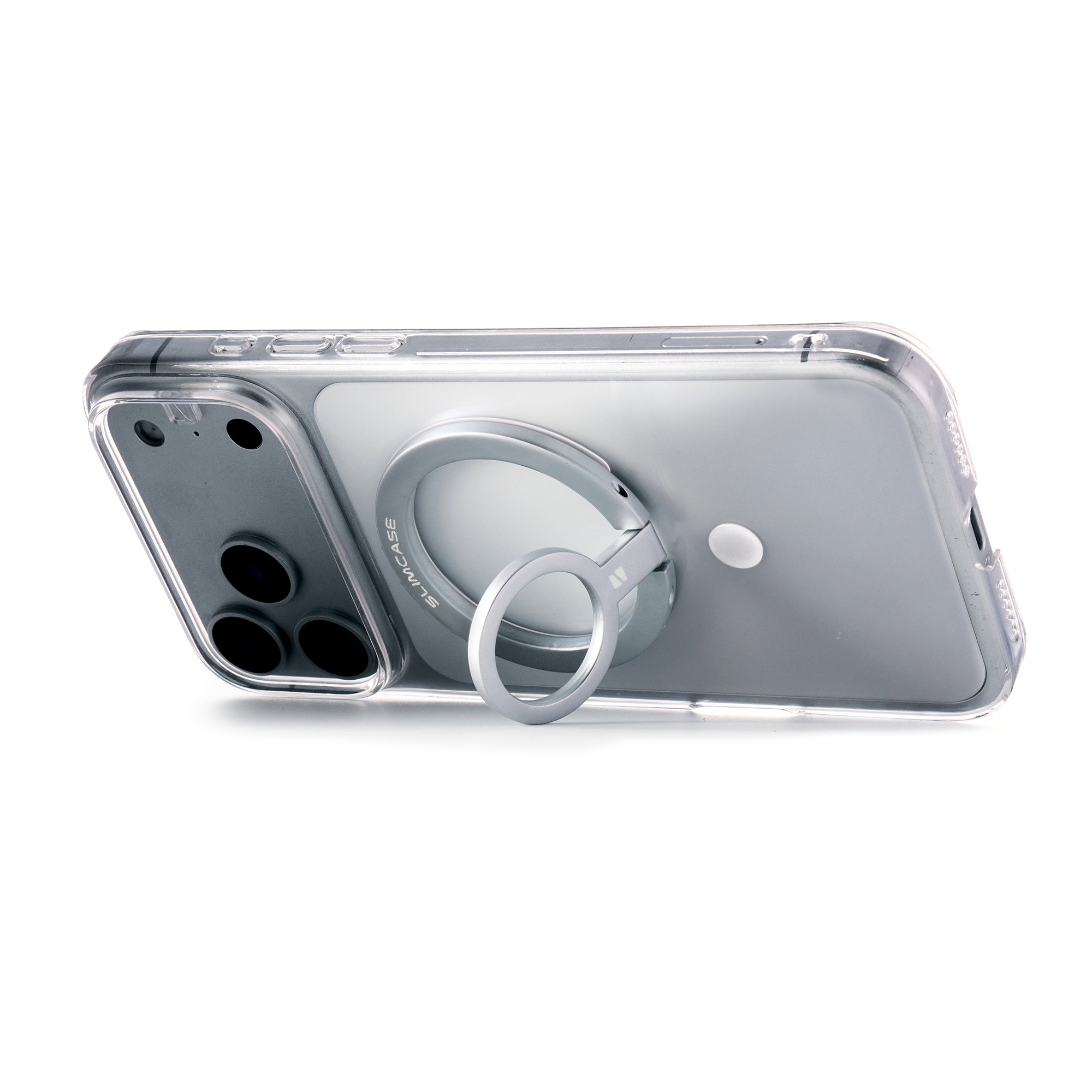 ที่จับโทรศัพท์แบบแหวน Slimcase 360° พับเก็บได้ วัสดุโลหะ พับเก็บได้ วัสดุโลห