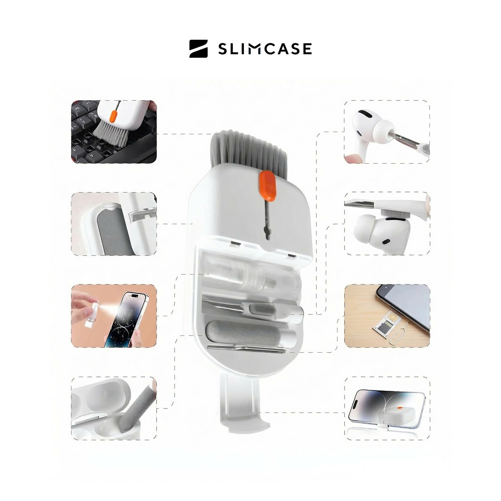 Cleaning Kit 10in1 Slimcase แบบพกพา สำหรับสมาร์ทโฟนและอุปกรณ์ต่างๆ