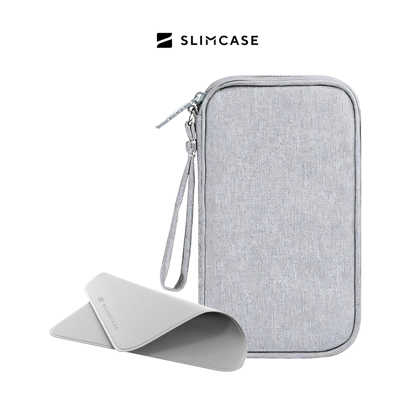 Combo:  กระเป๋าเก็บอุปกรณ์อิเล็กทรอนิกส์ + ผ้าไมโครไฟเบอร์ทำความสะอาด Slimcase