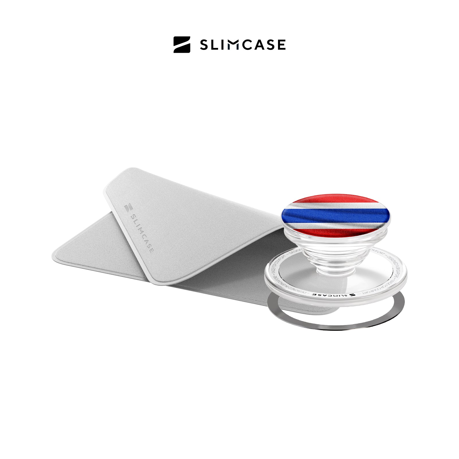 Combo: PopGrip MagSafe ที่จับมือถือแม่เหล็กแบรนด์ + ผ้าไมโครไฟเบอร์ทำความสะอาด Slimcase